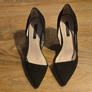 Zara Black Suede Mesh Heels Size 36/ Size 6